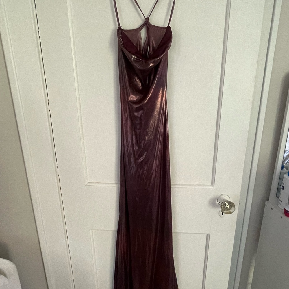 Elegant Burgundy Satin Dress